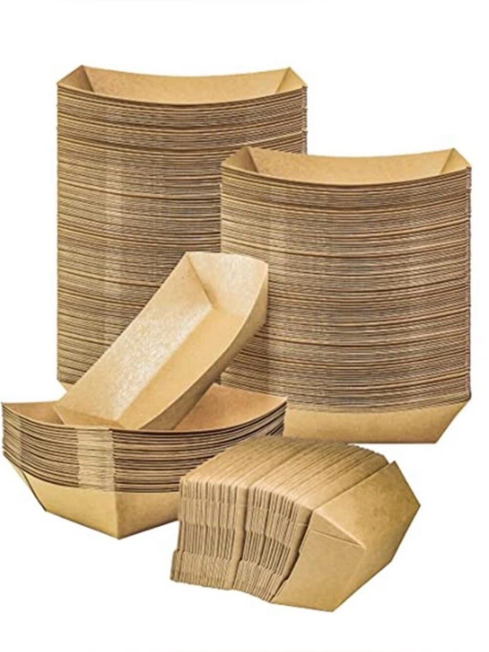 250 Kraft Paper Party Snack Trays - Natural Brown